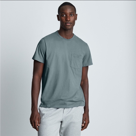 Everlane Shirt XS Premium Weight Pocket Tee Blue - Picture 1 of 7